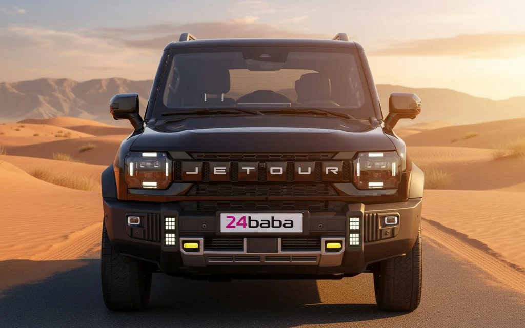 Jetour T2 2024 Black front view with headlights