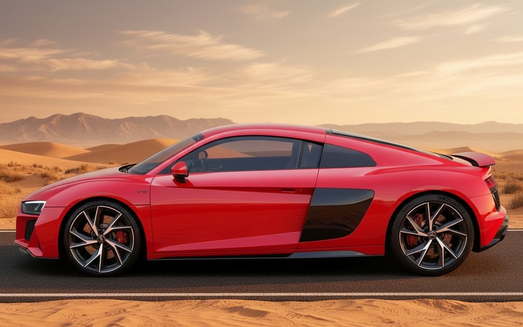 Audi R8 2023 Red side profile