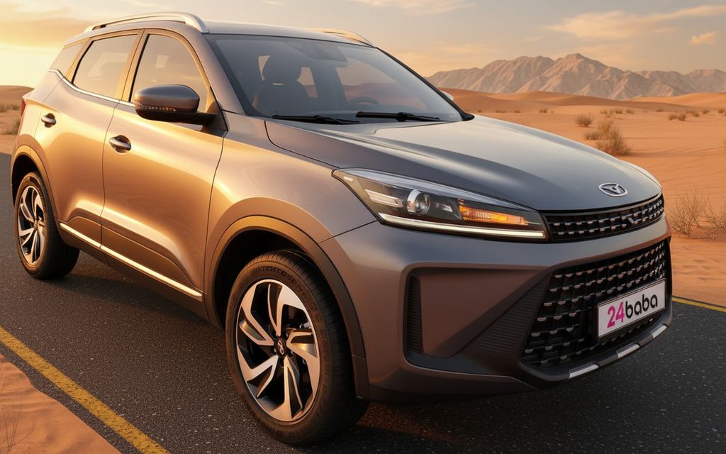 Kaiyi X3 2024 White front view with headlights – rental in Dubai