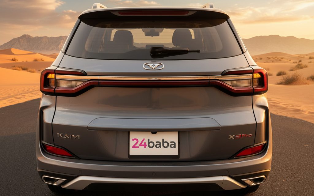 Kaiyi X3 2024 White rear view showing taillights – rental in Dubai