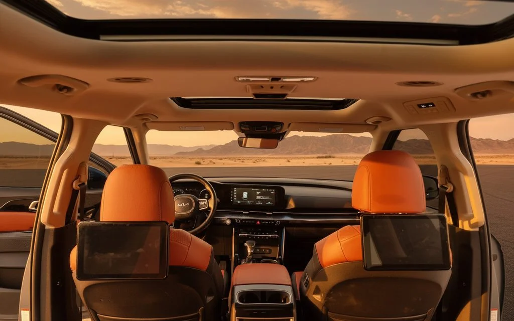Kia Carnival 2022 leather seats and cabin