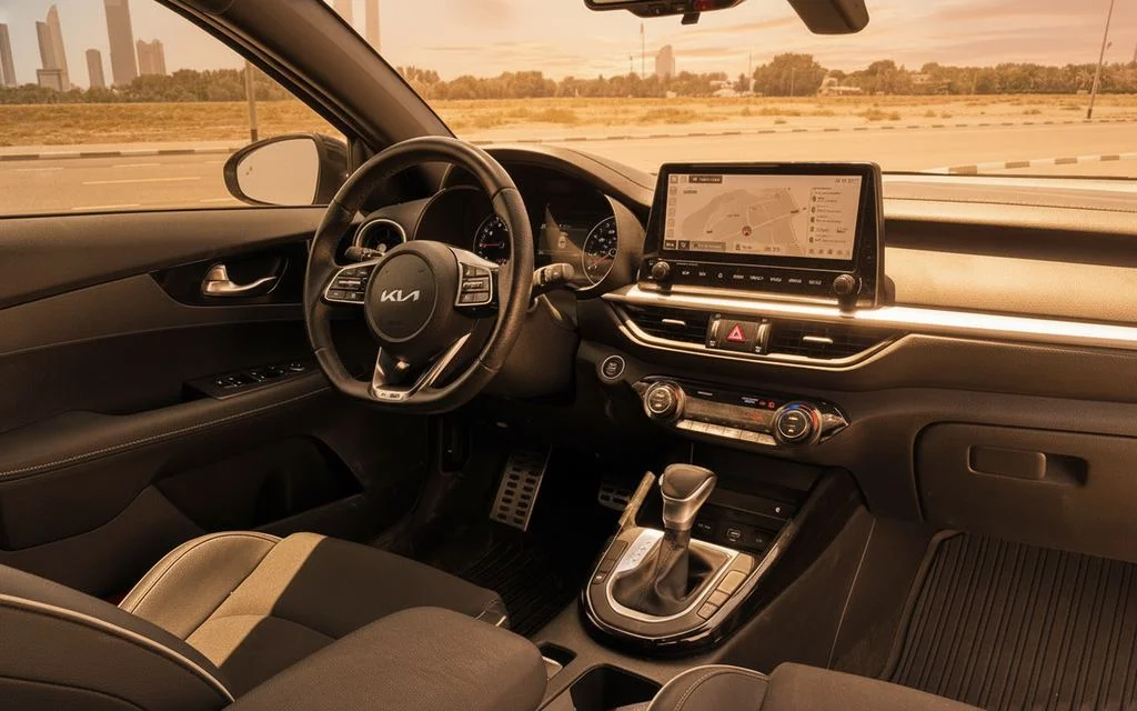 Kia Forte 2023 interior view showing trim
