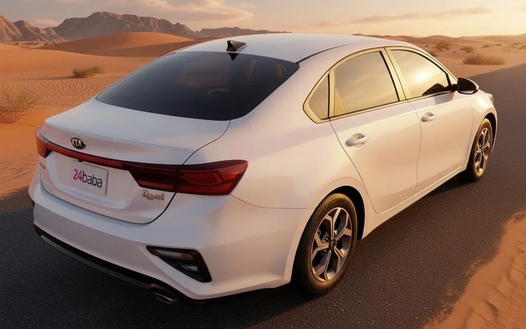 Kia Forte 2021 White rear view showing taillights