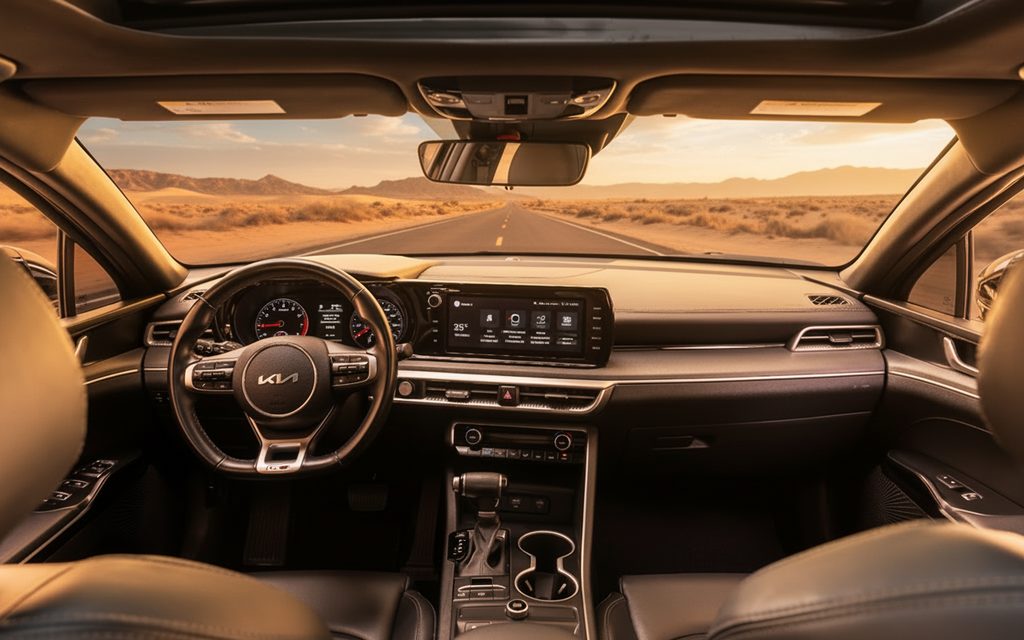 Kia K5 2022 interior view showing trim