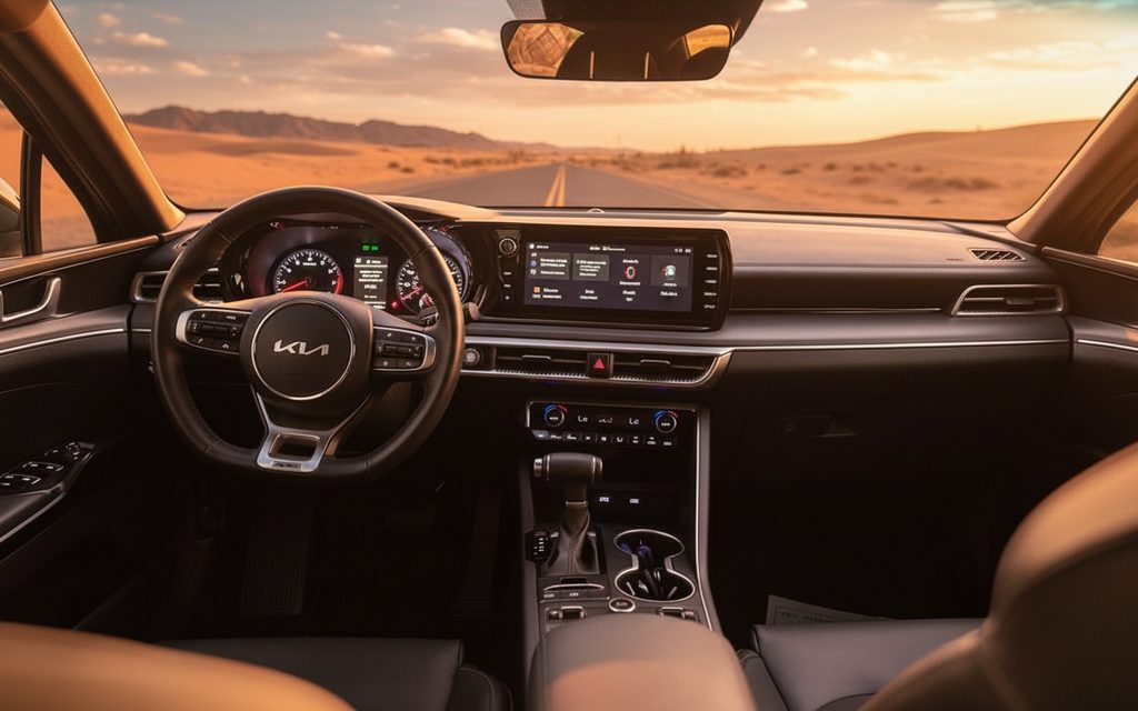 Kia K5 2024 interior view showing trim