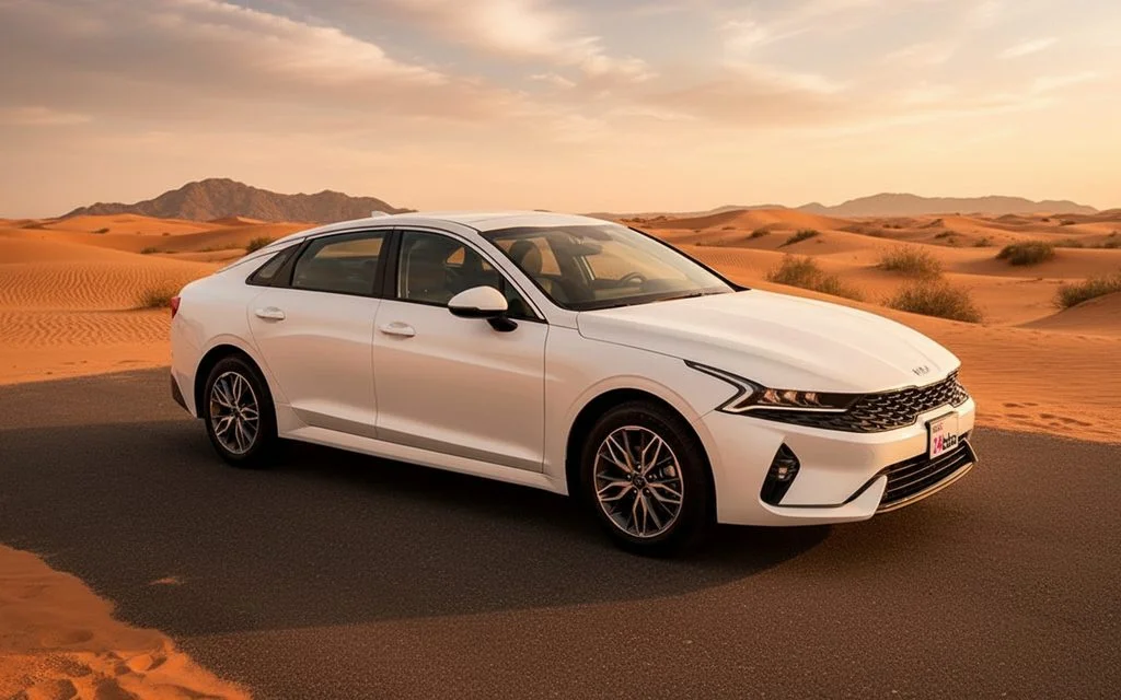 Kia K5 2023 Blue front view with headlights