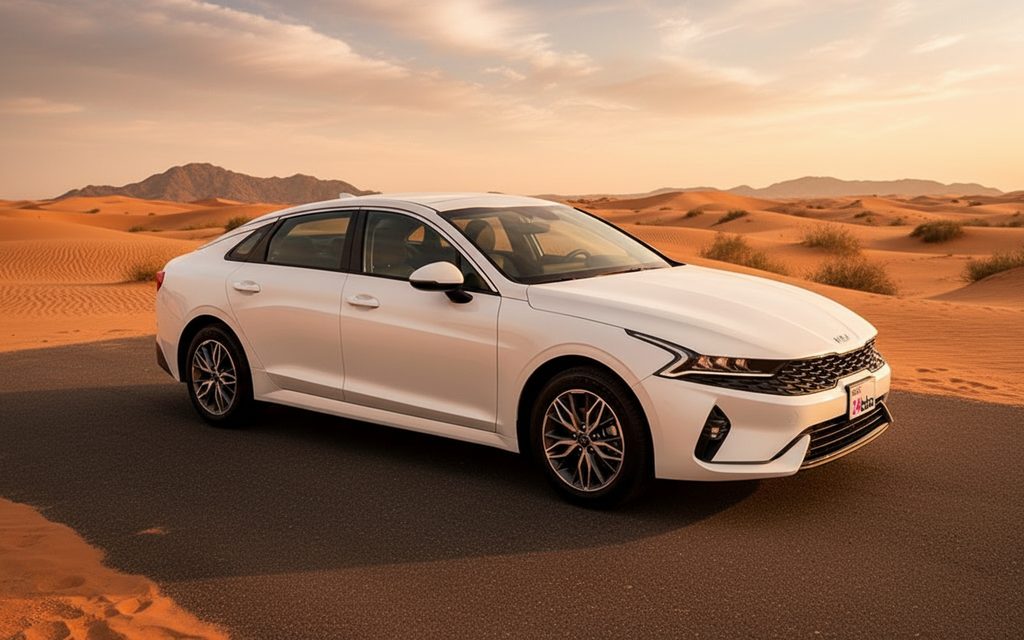 Kia K5 2023 Blue front view with headlights