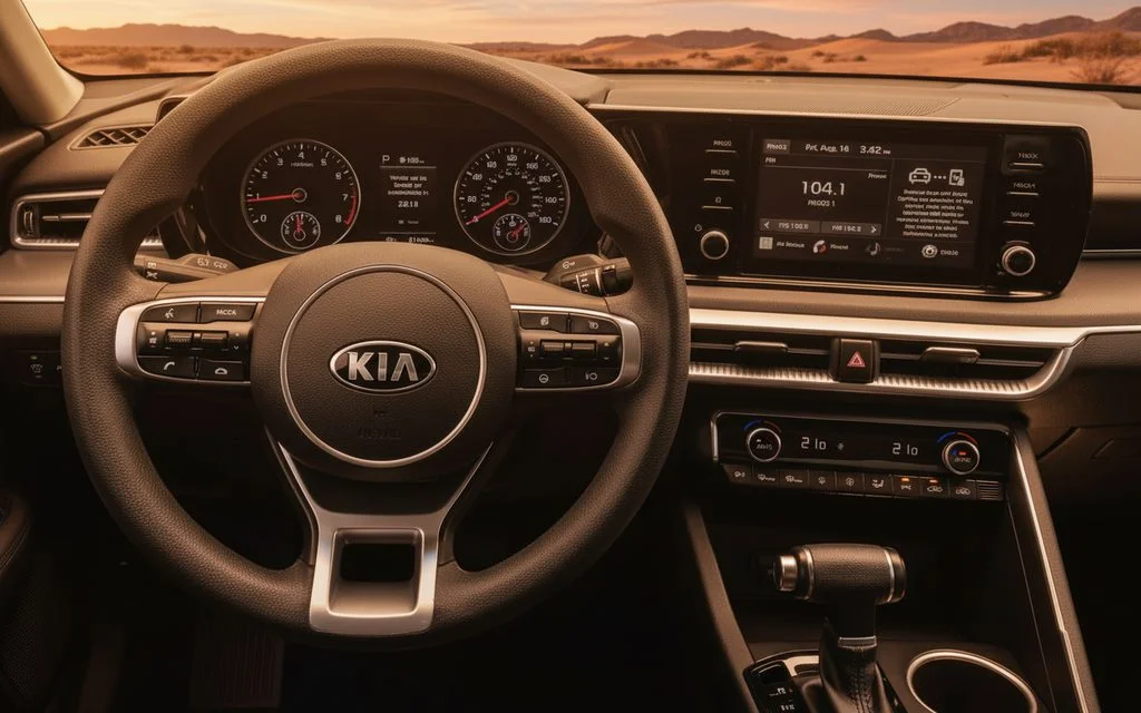 Kia K5 2021 interior view showing trim