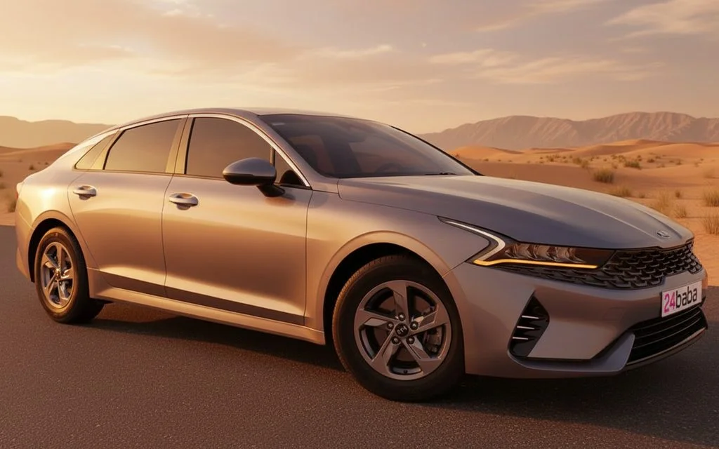 Kia K5 2021 Grey front view with headlights