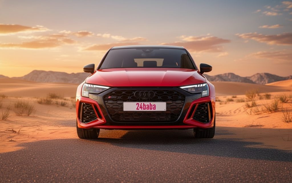 Audi Rs3 2023 Red front view with headlights
