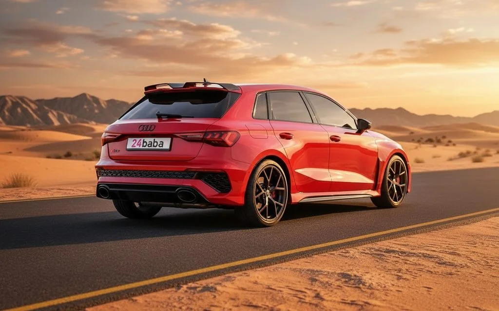 Audi Rs3 2023 Red rear view showing taillights