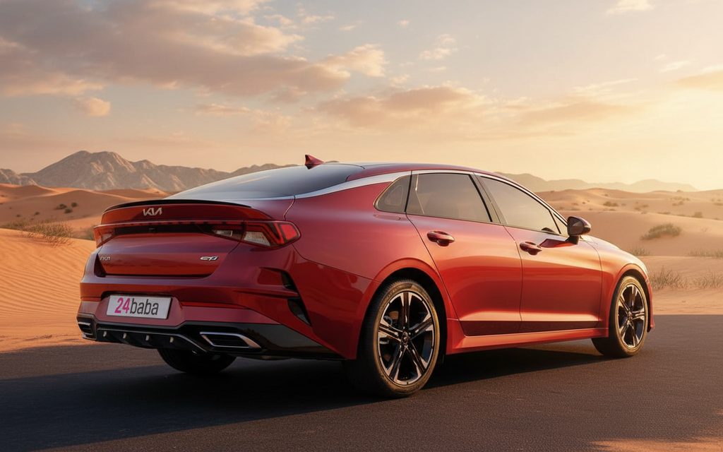 Kia K5 2022 Red rear view showing taillights