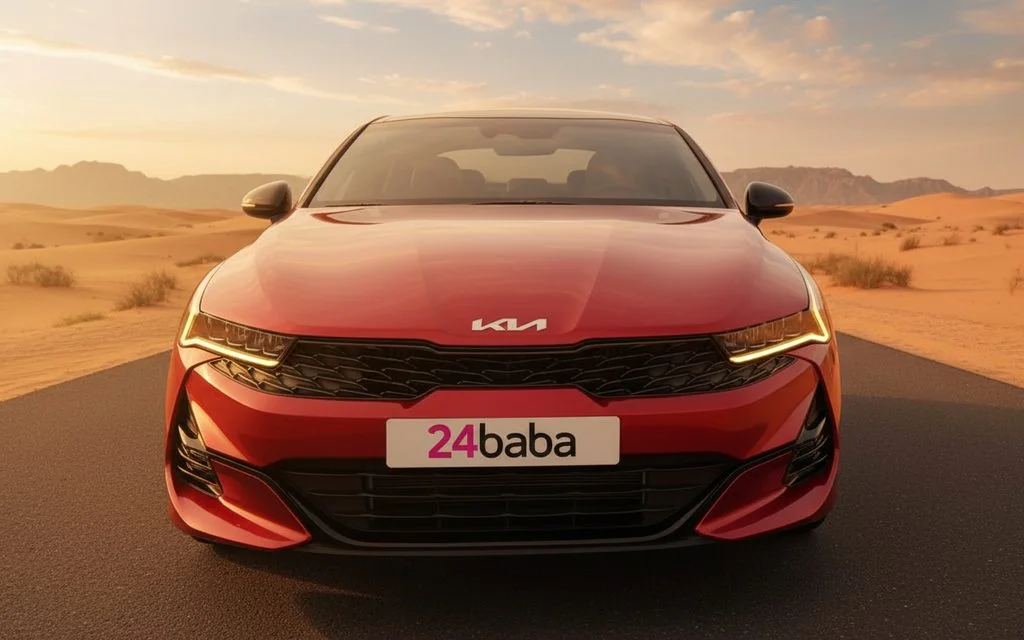 Kia K5 2022 Red front view with headlights