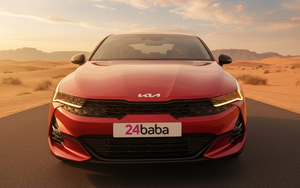 Kia K5 2022 Red front view with headlights