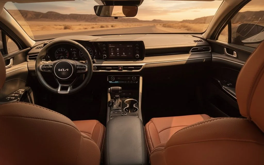 Kia K5 2021 interior view showing trim