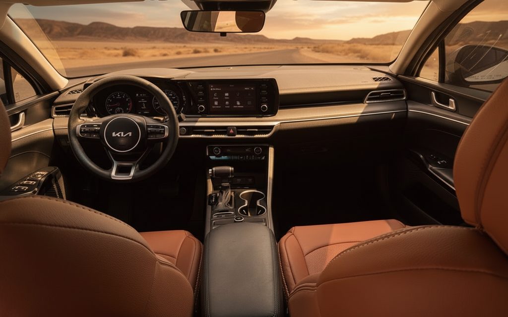 Kia K5 2021 interior view showing trim