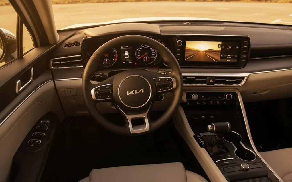 Kia K5 2023 interior view showing trim