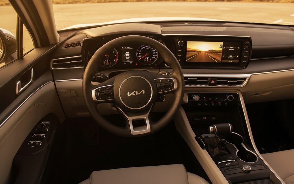 Kia K5 2023 interior view showing trim