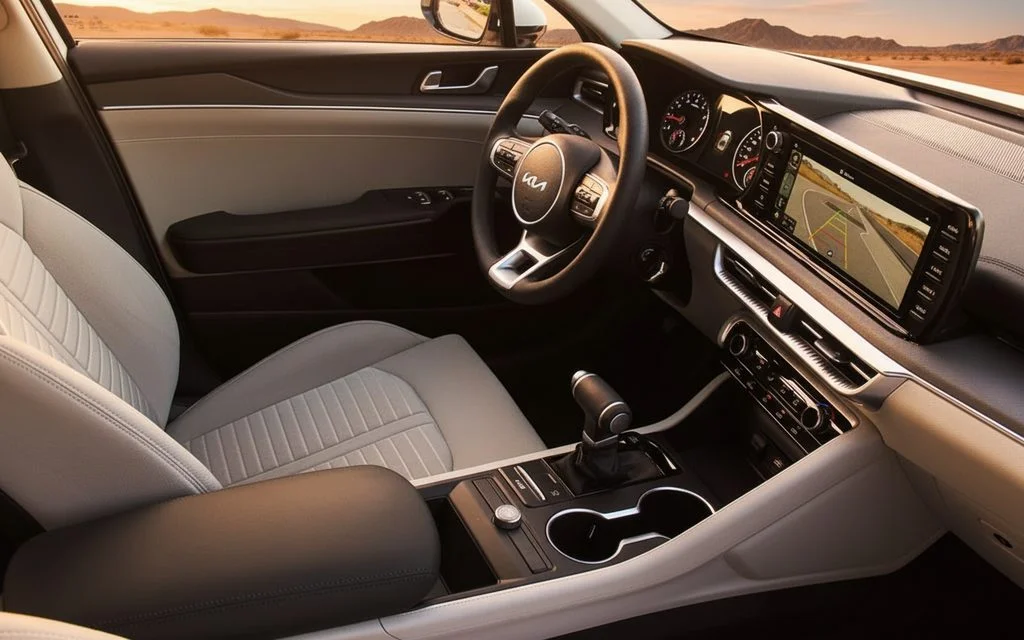 Kia K5 2023 interior view showing trim