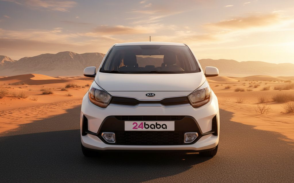 Kia Morning 2021 White front view with headlights