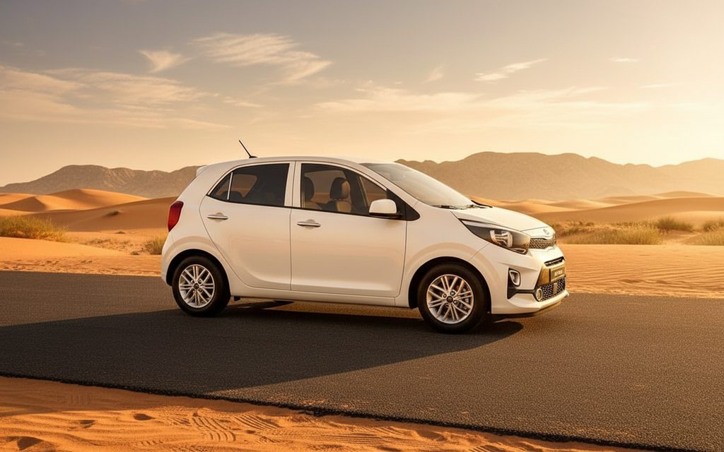 Kia Morning 2021 White front view with headlights