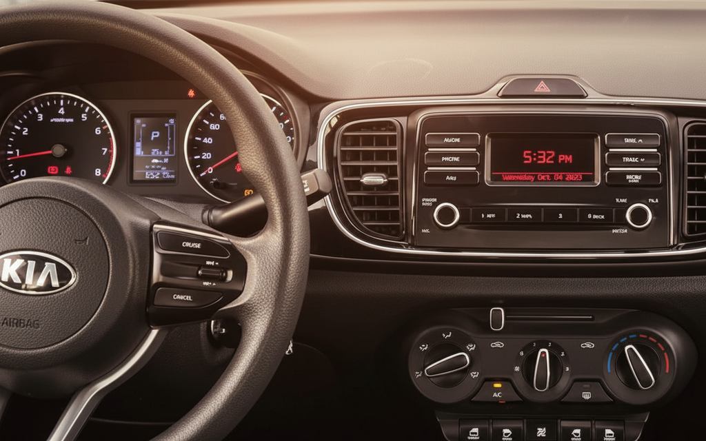 Kia Pegas 2020 interior view showing trim