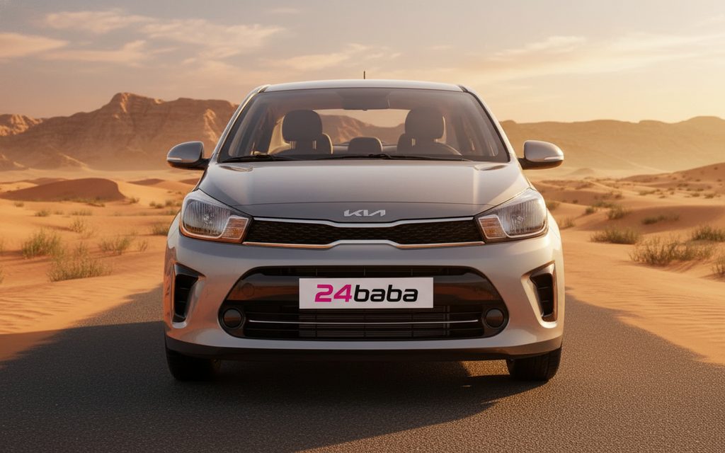 Kia Pegas 2024 Grey front view with headlights