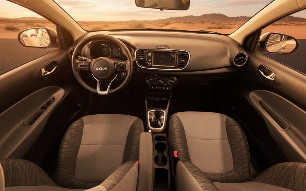 Kia Pegas 2024 interior view showing trim
