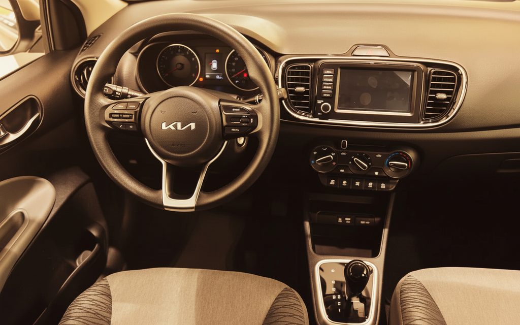 Kia Pegas 2024 interior view showing trim