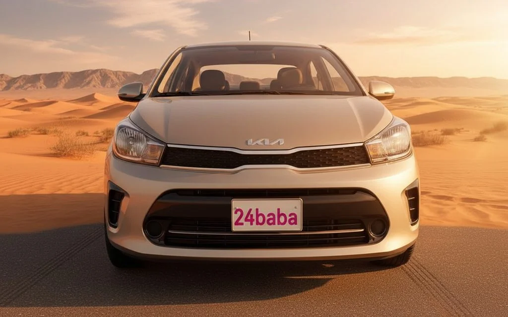 Kia Pegas 2023 Silver front view with headlights