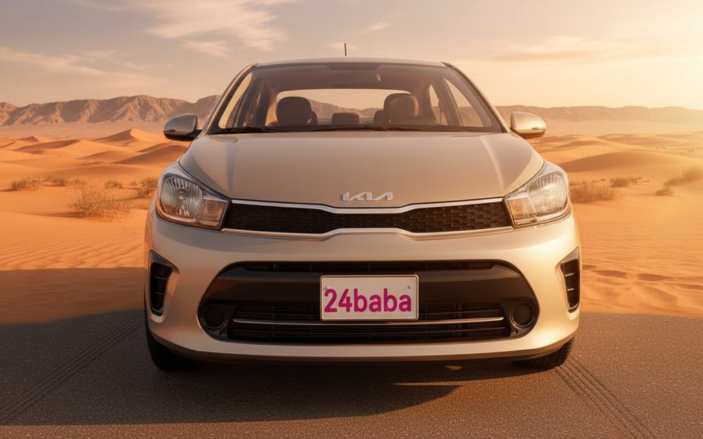 Kia Pegas 2023 Silver front view with headlights