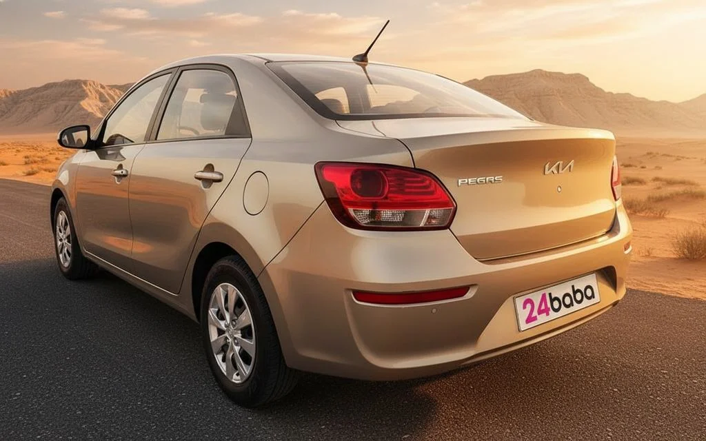 Kia Pegas 2023 Silver rear view showing taillights