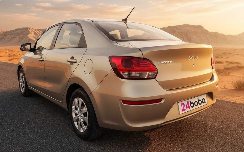 Kia Pegas 2023 Silver rear view showing taillights