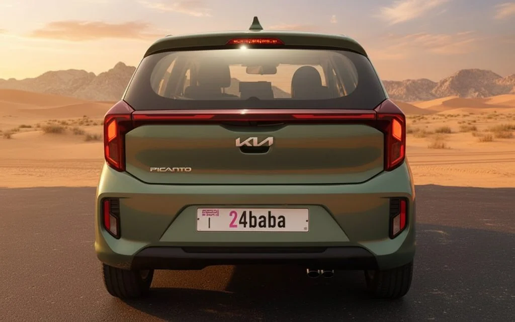 Kia Picanto 2024 Green rear view showing taillights