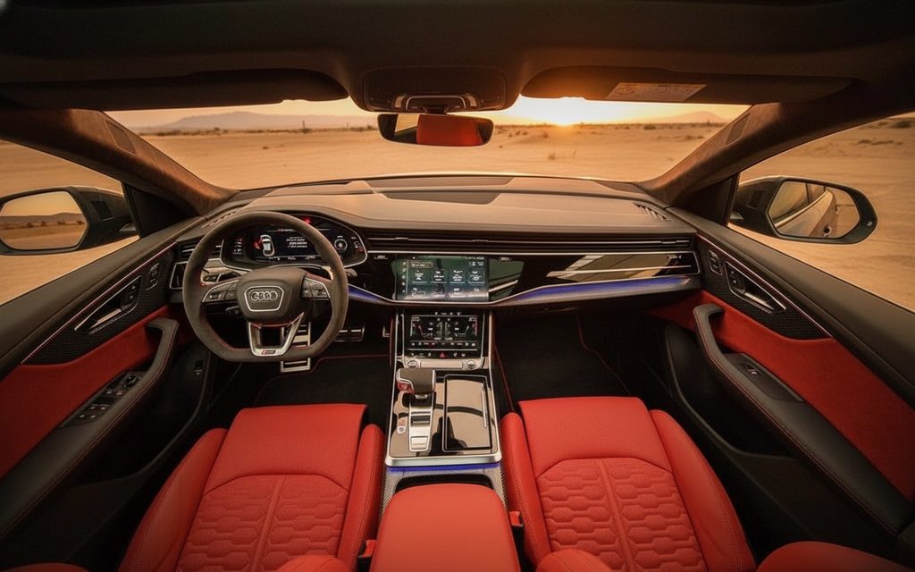 Audi RsQ8 2021 interior view showing trim
