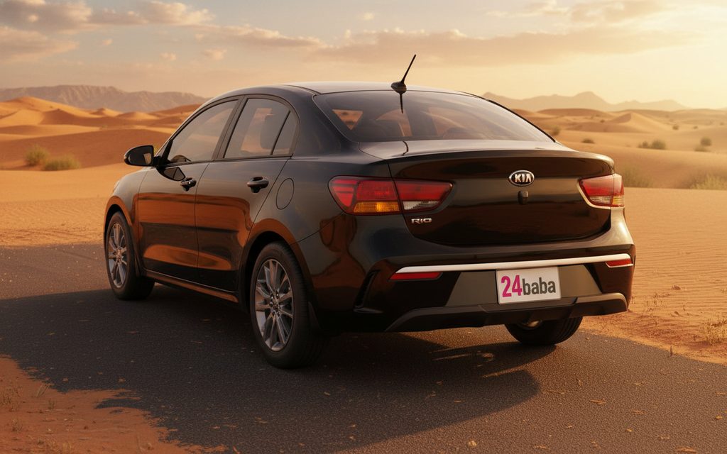 Kia Rio 2021 Black rear view showing taillights