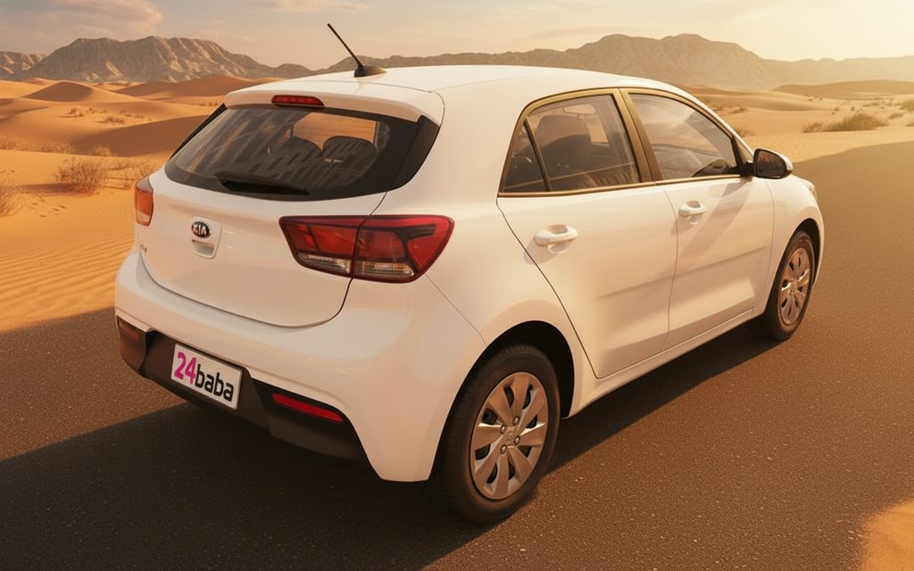 Kia Rio 2020 White rear view showing taillights