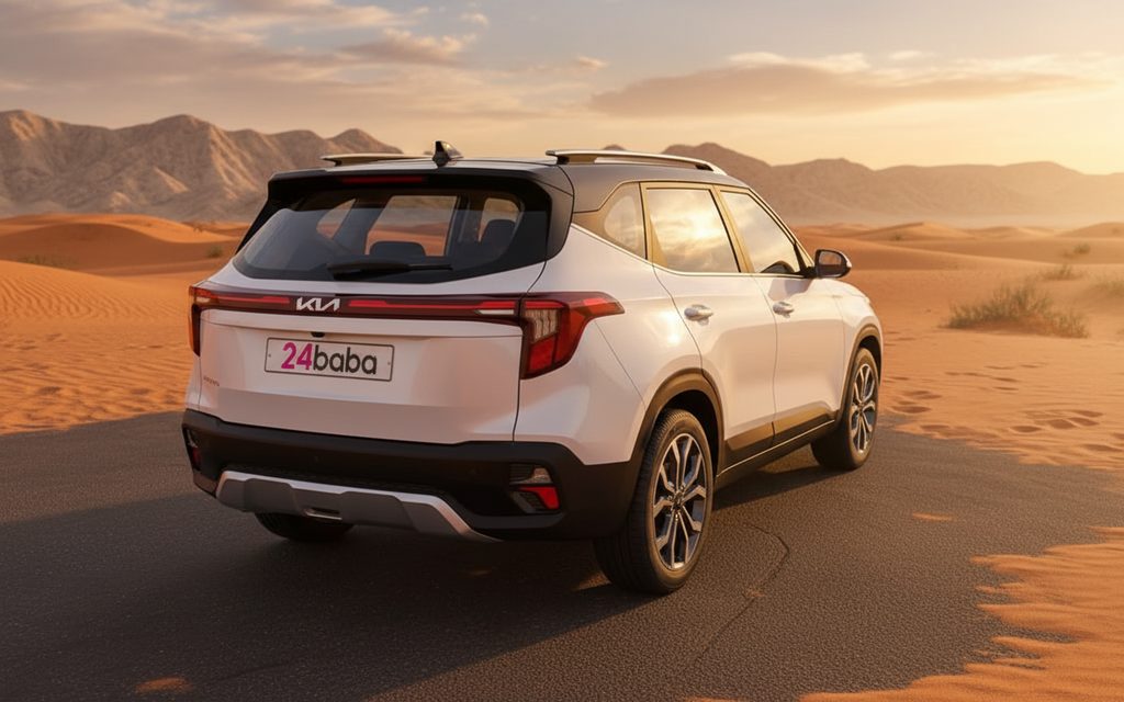 Kia Seltos 2025 White rear view showing taillights