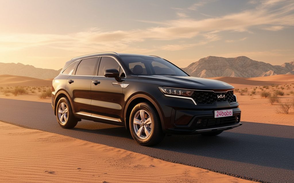 Kia Sorento 2023 Black front view with headlights