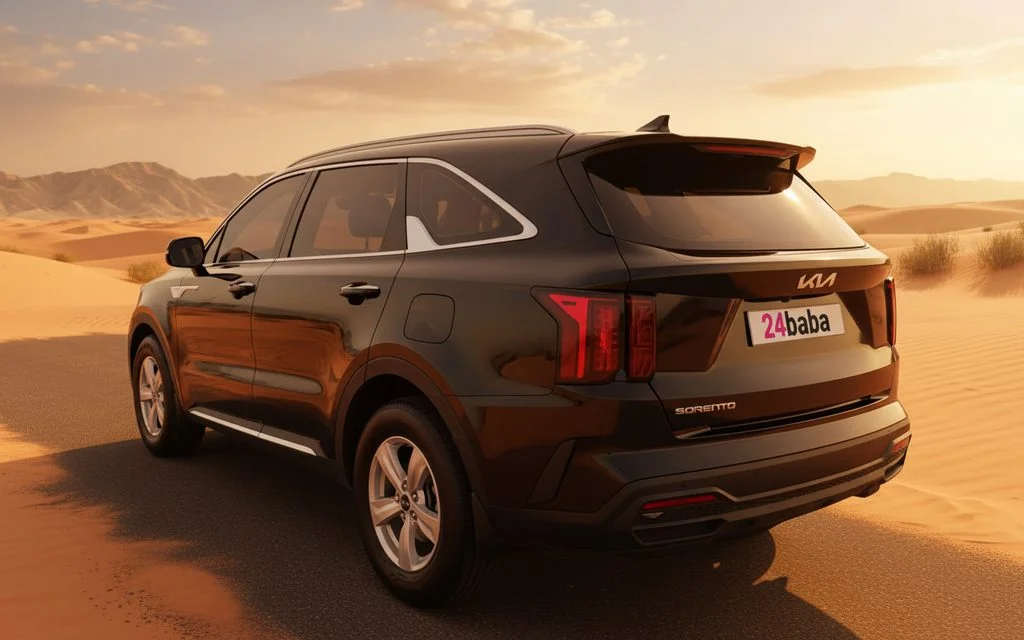 Kia Sorento 2023 Black rear view showing taillights