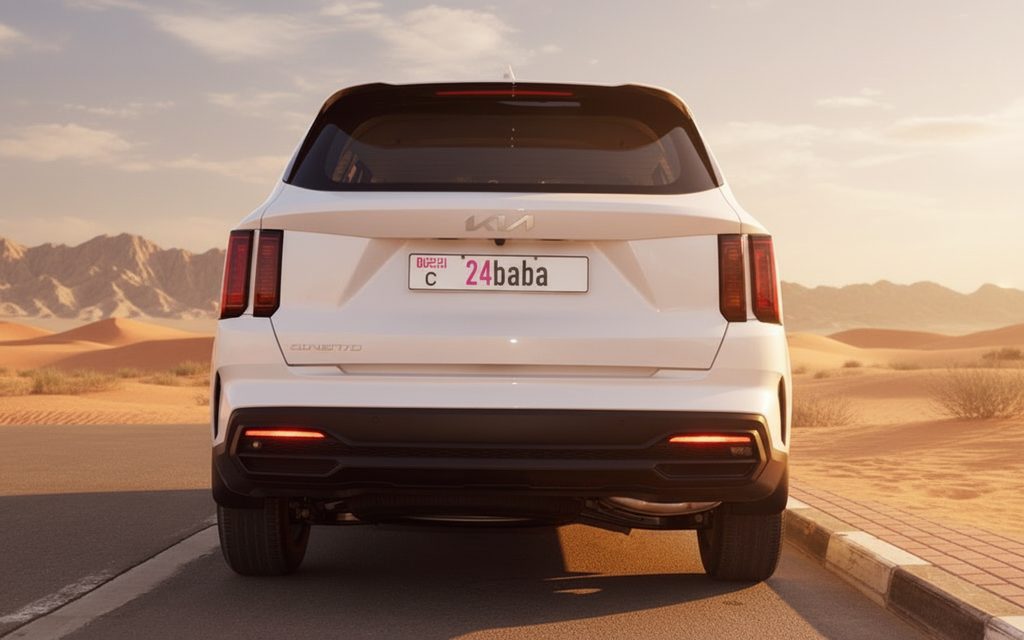 Kia Sorento 2023 White rear view showing taillights