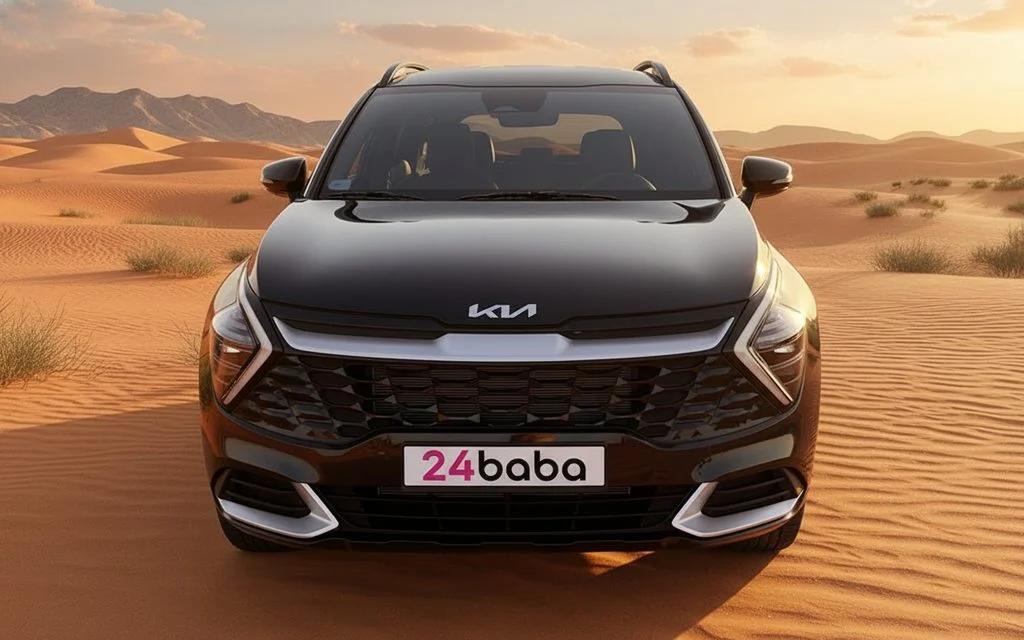 Kia Sportage 2024 Black front view with headlights