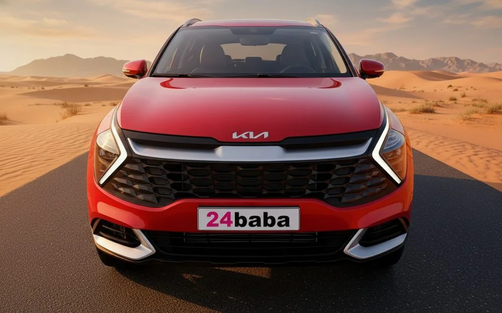 Kia Sportage 2025 Red front view with headlights
