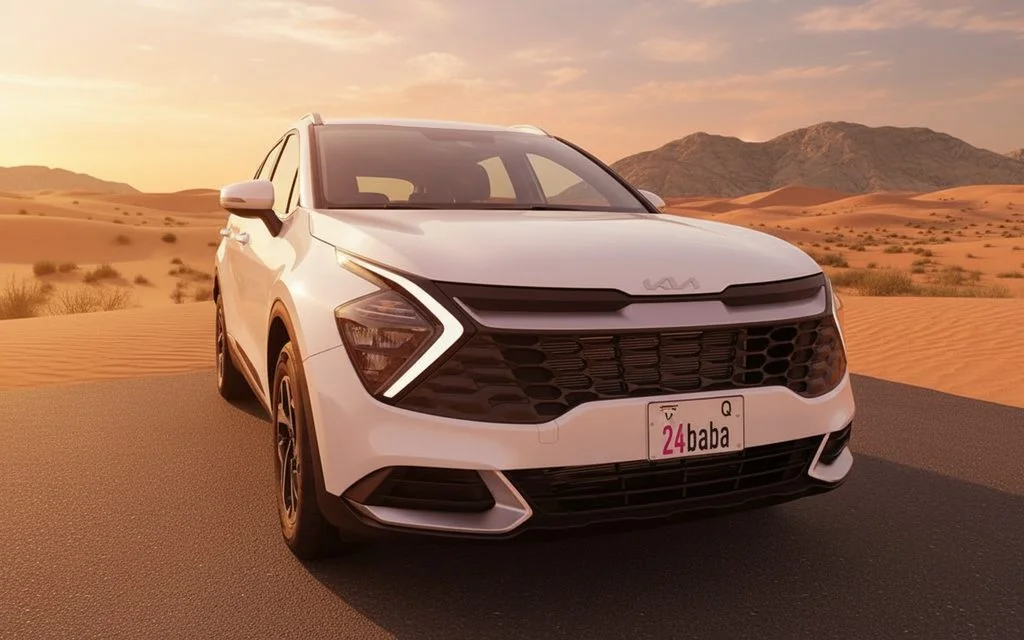 Kia Sportage 2023 White front view with headlights