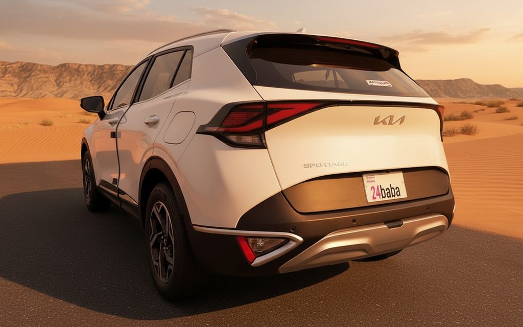 Kia Sportage 2023 White rear view showing taillights