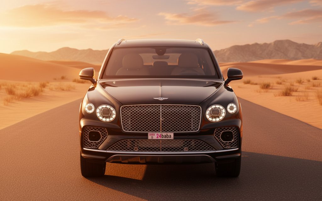 Bentley Bentayga 2023 Black front view with headlights