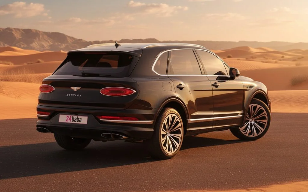 Bentley Bentayga 2023 Black rear view showing taillights