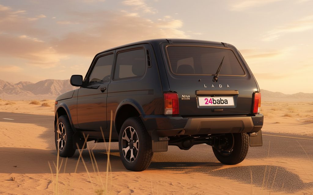 Lada Niva 2025 Black rear view showing taillights