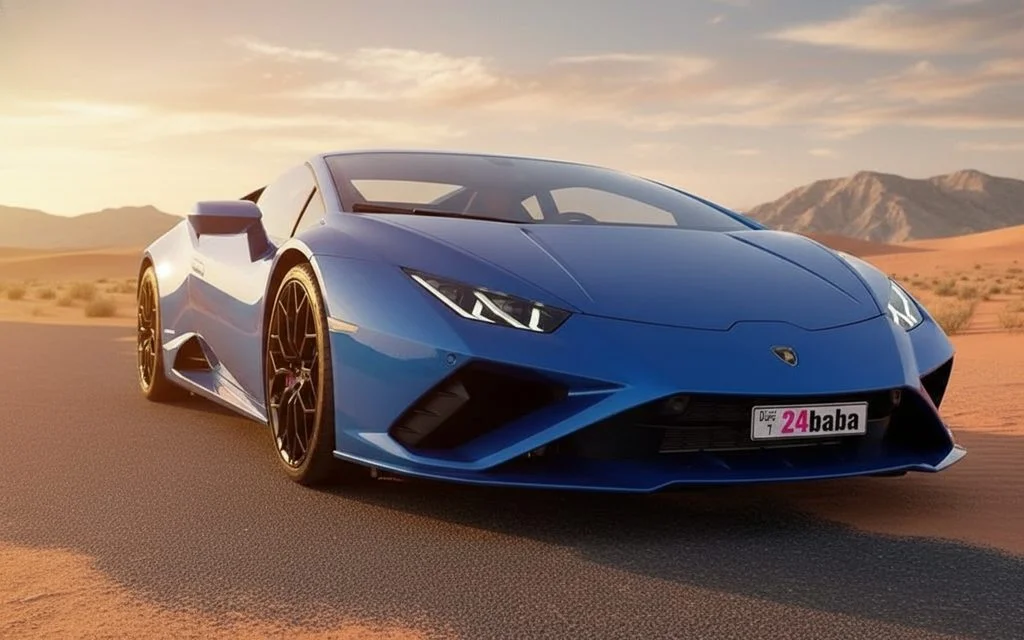 Lamborghini Huracan 2022 Blue front view with headlights
