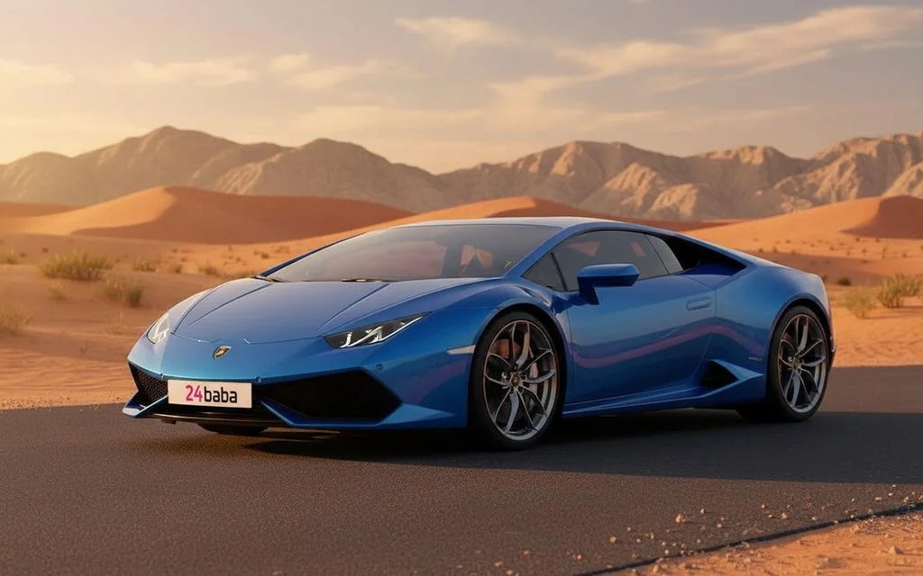 Lamborghini Huracan 2022 Blue parked outdoor scene